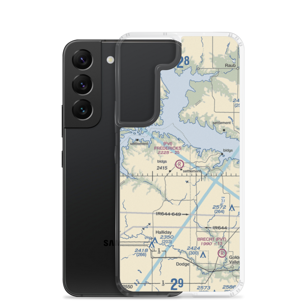 Fredericks Ranch Airport (44ND) VFR Sectional Samsung Case Samsung Galaxy S22 model shown