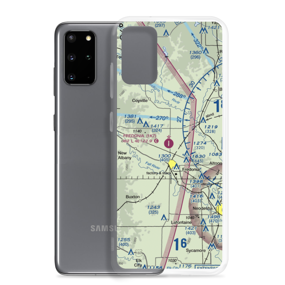 Fredonia Airport (1K7) VFR Sectional Samsung Case Samsung Galaxy S20 Plus model shown