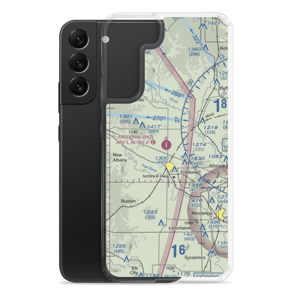 Fredonia Airport (1K7) VFR Sectional Samsung Case Samsung Galaxy S22 Plus model shown