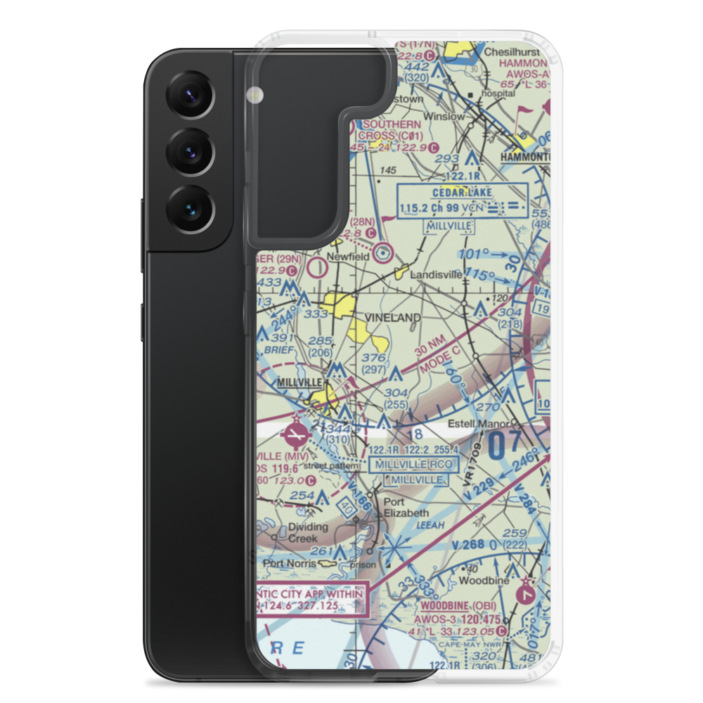 Free Spirit Airport (NJ81) VFR Sectional Samsung Case Samsung Galaxy S22 Plus model shown