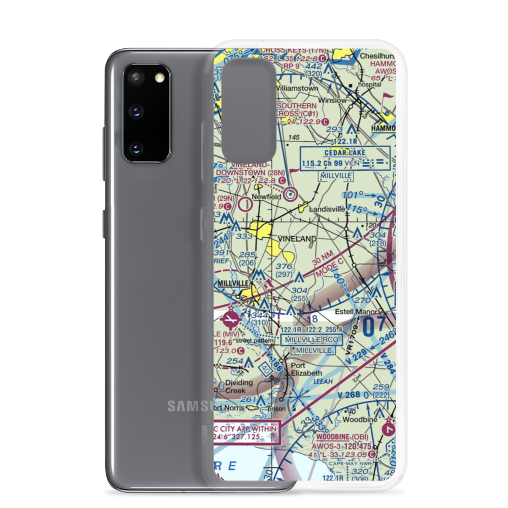 Free Spirit Airport (NJ81) VFR Sectional Samsung Case Samsung Galaxy S20 model shown