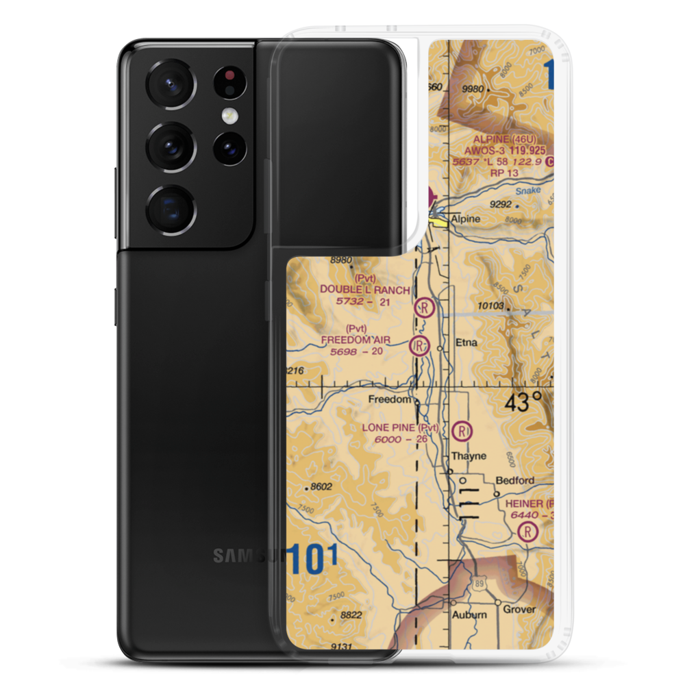 Freedom Air Ranch Airport (0WY0) VFR Sectional Samsung Case Samsung Galaxy S21 Ultra model shown