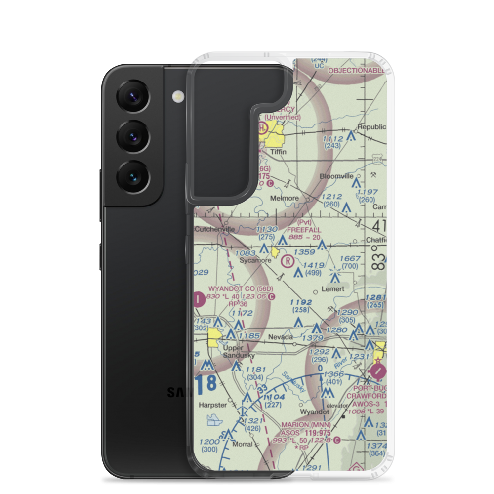 Freefall Field (OH18) VFR Sectional Samsung Case Samsung Galaxy S22 model shown
