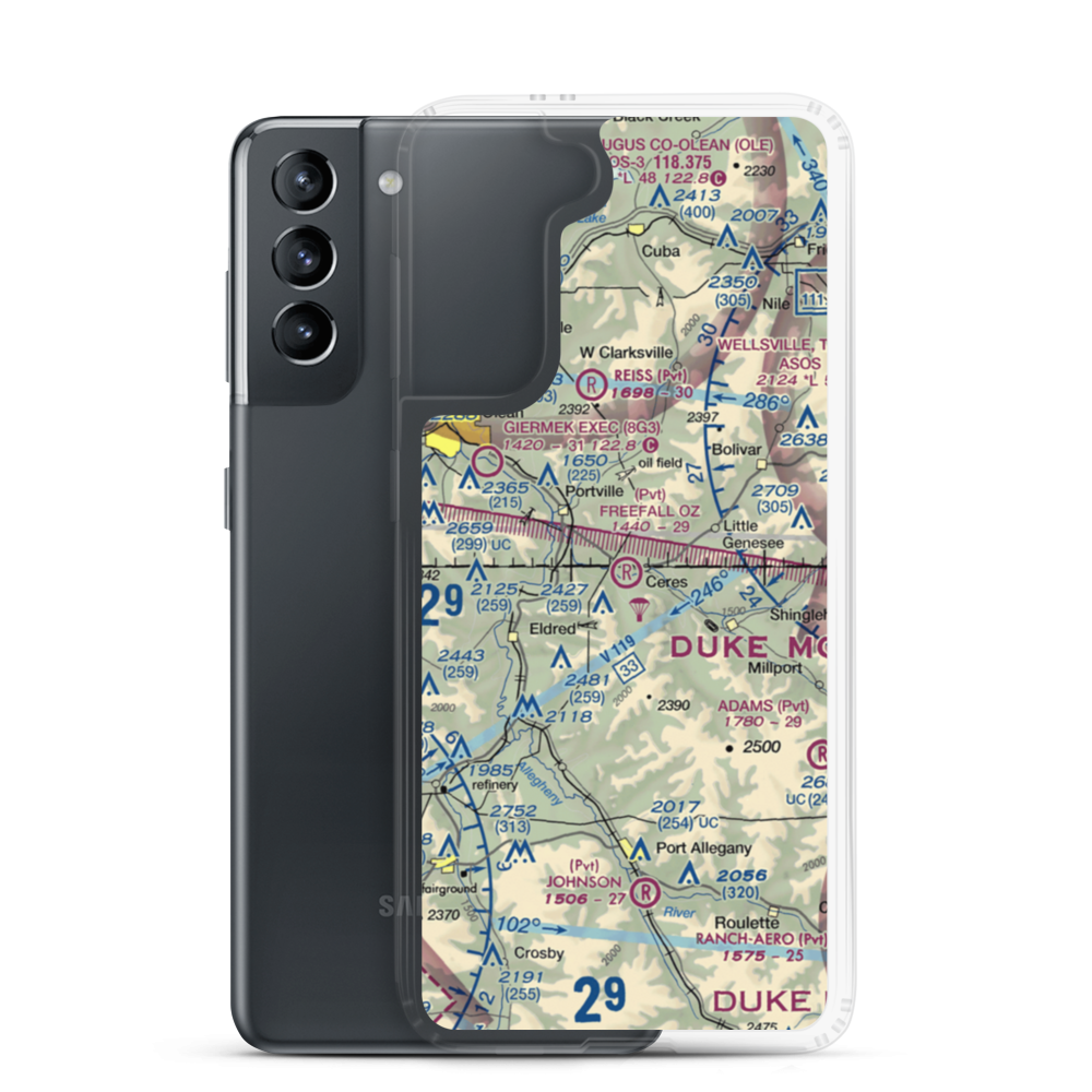 Freefall Oz Airport (06PA) VFR Sectional Samsung Case Samsung Galaxy S21 model shown