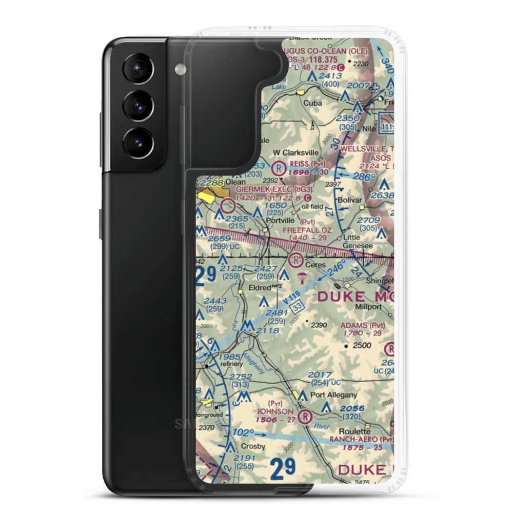 Freefall Oz Airport (06PA) VFR Sectional Samsung Case Samsung Galaxy S21 Plus model shown