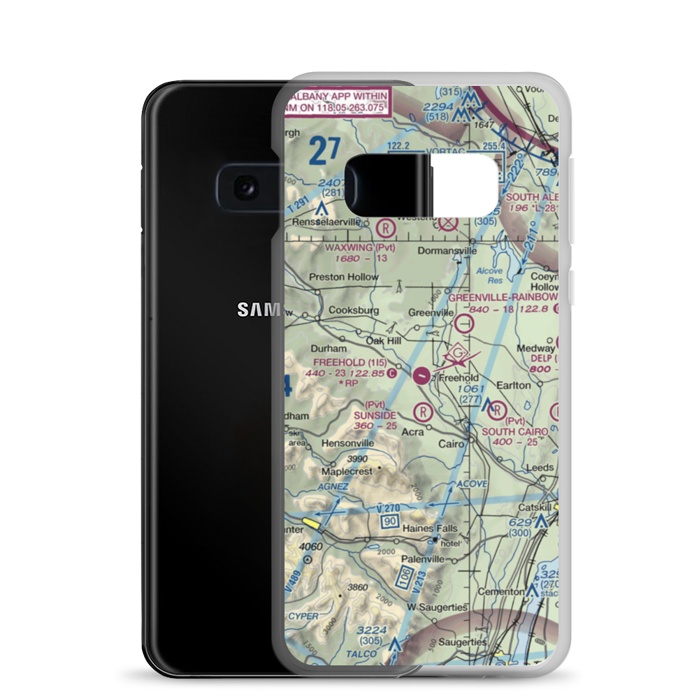 Freehold Airport (1I5) VFR Sectional Samsung Case Samsung Galaxy S10e model shown