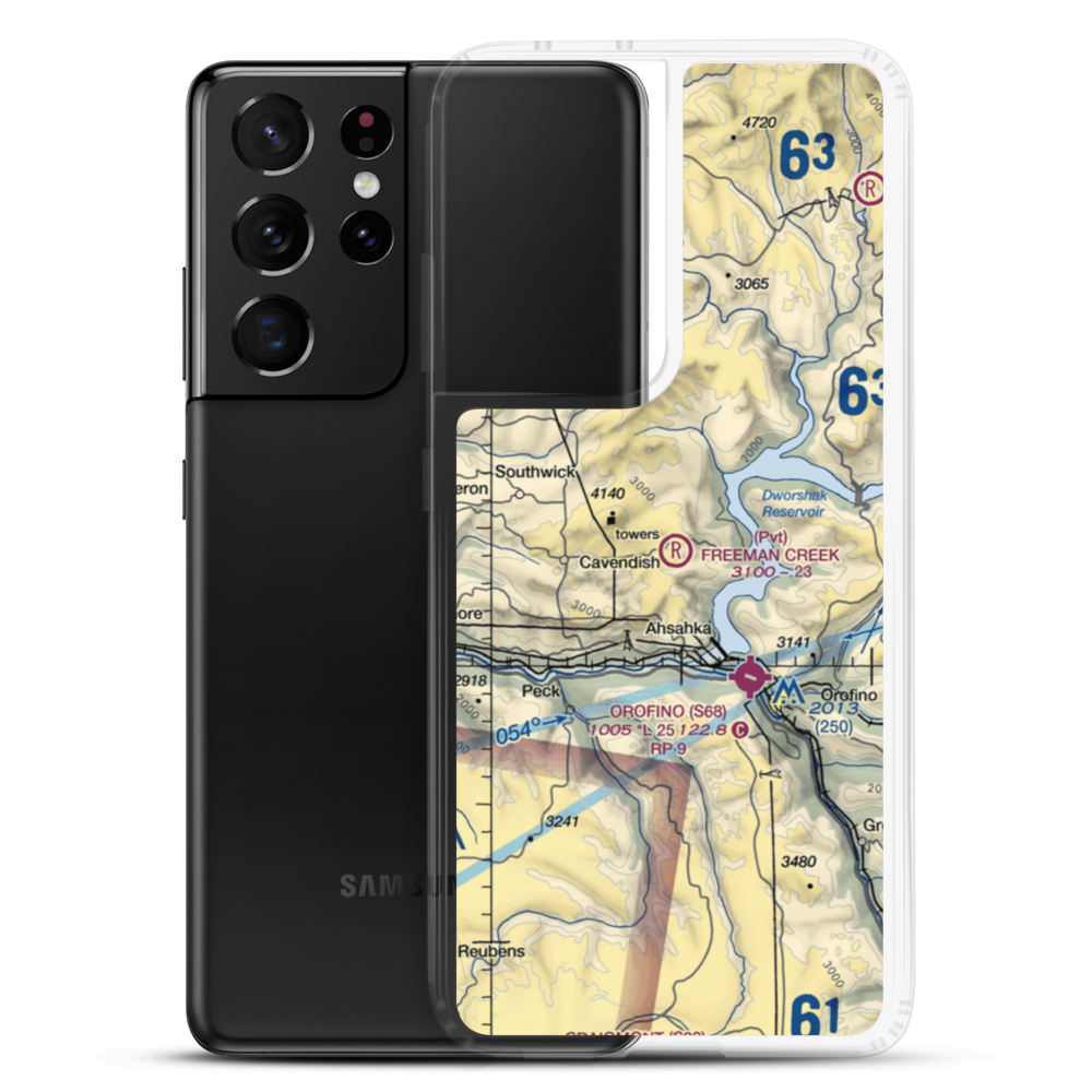 Freeman Creek Airport (34ID) VFR Sectional Samsung Case Samsung Galaxy S21 Ultra model shown
