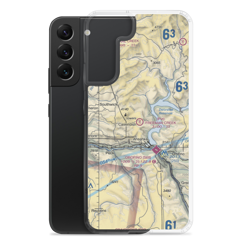 Freeman Creek Airport (34ID) VFR Sectional Samsung Case Samsung Galaxy S22 Plus model shown