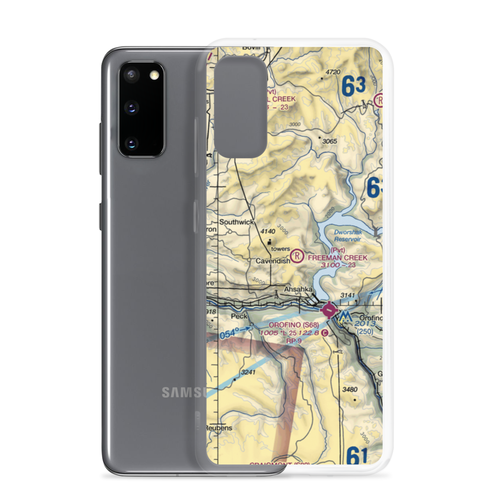 Freeman Creek Airport (34ID) VFR Sectional Samsung Case Samsung Galaxy S20 model shown