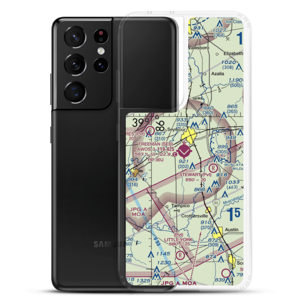 Freeman Municipal Airport (SER) VFR Sectional Samsung Case Samsung Galaxy S21 Ultra model shown