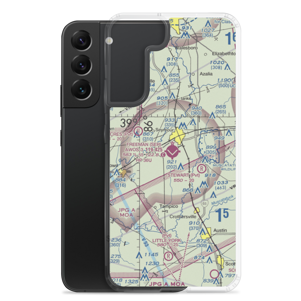 Freeman Municipal Airport (SER) VFR Sectional Samsung Case Samsung Galaxy S22 Plus model shown