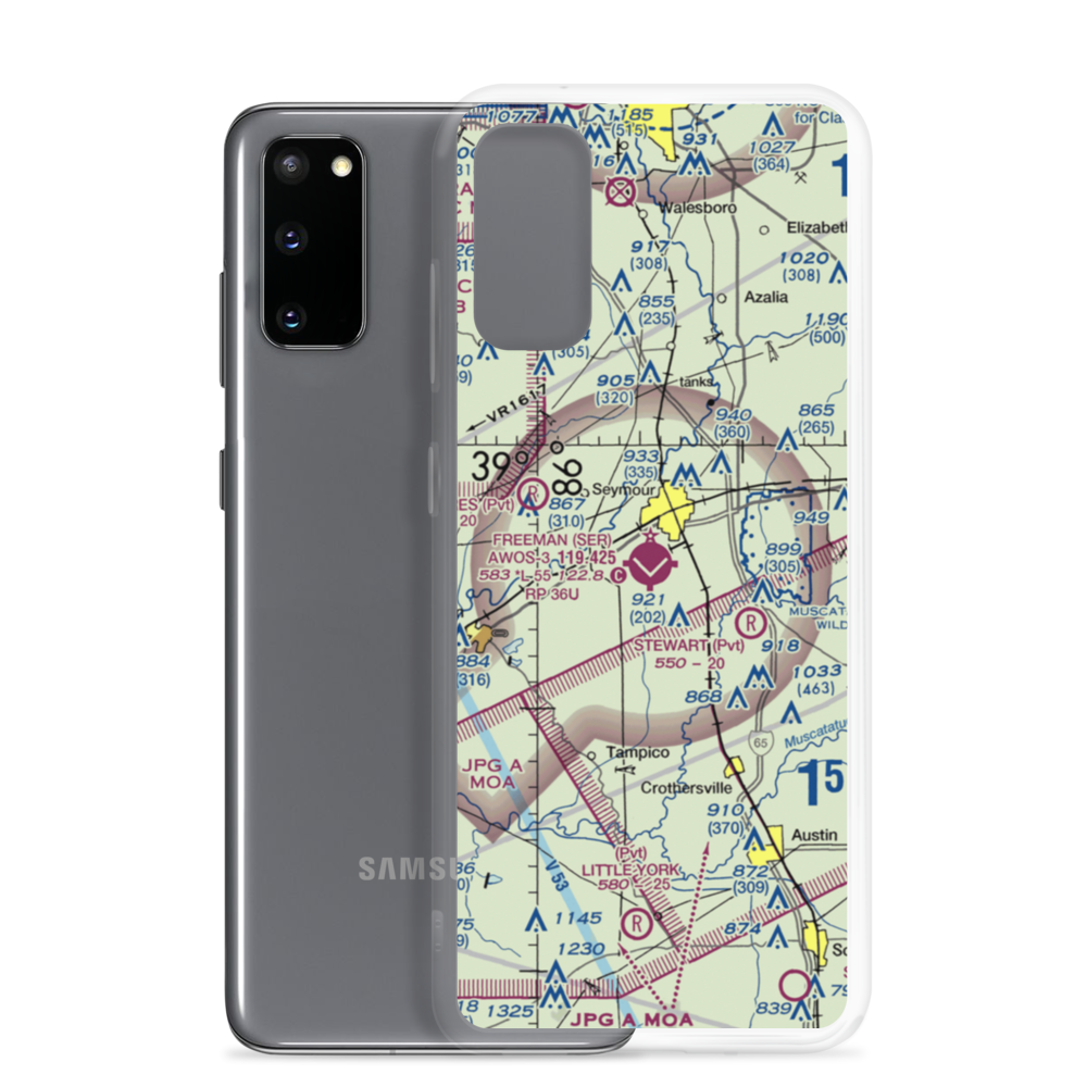 Freeman Municipal Airport (SER) VFR Sectional Samsung Case Samsung Galaxy S20 model shown