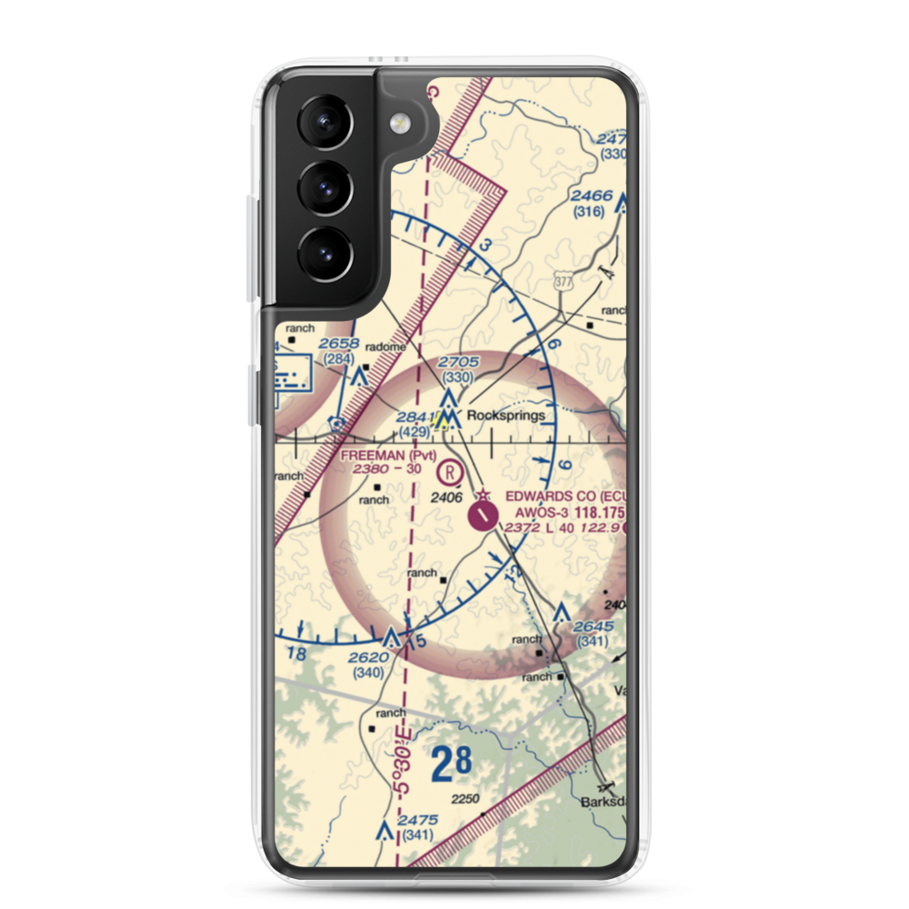 Freeman Ranch Airport (8TX2) VFR Sectional Samsung Case Samsung Galaxy S21 Plus model shown