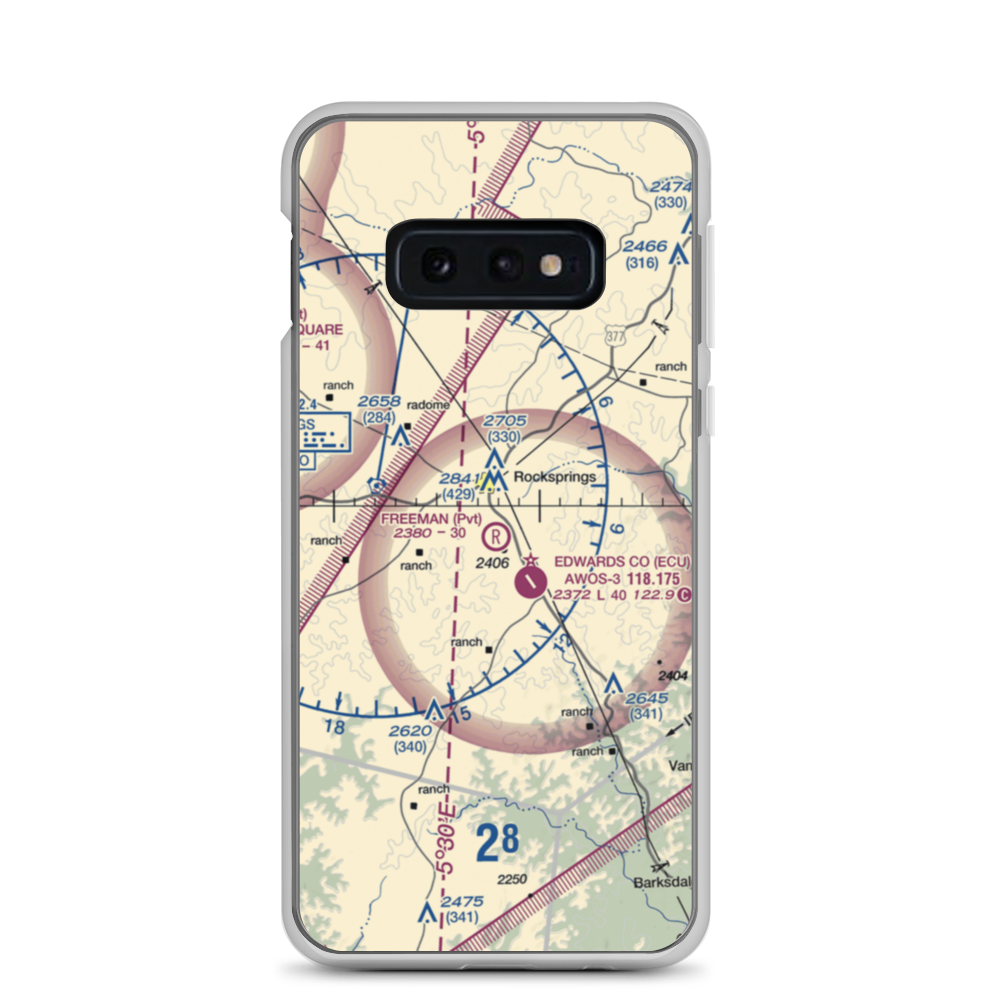 Freeman Ranch Airport (8TX2) VFR Sectional Samsung Case Samsung Galaxy S10e model shown