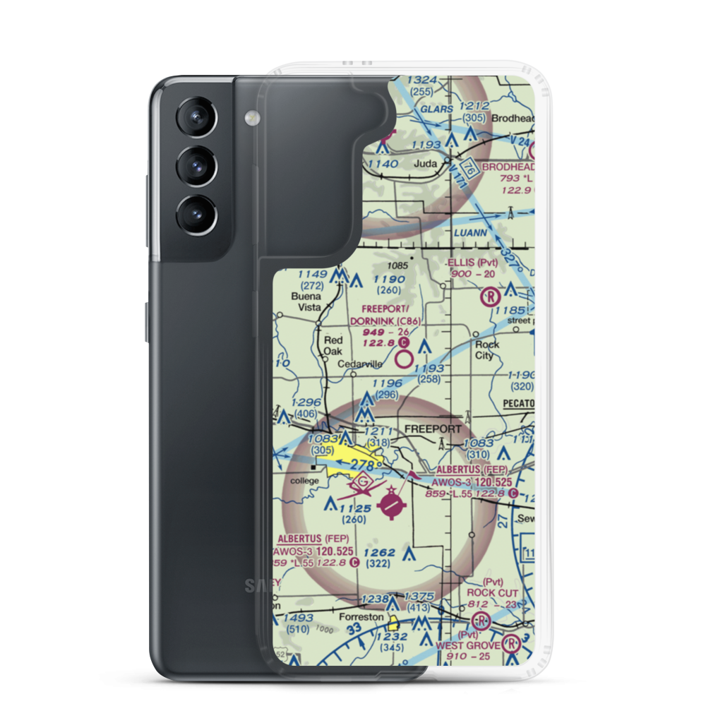 Freeport/Dornink Airport (C86) VFR Sectional Samsung Case Samsung Galaxy S21 model shown