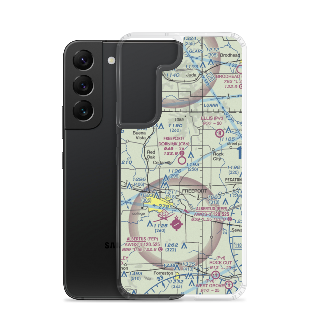 Freeport/Dornink Airport (C86) VFR Sectional Samsung Case Samsung Galaxy S22 model shown