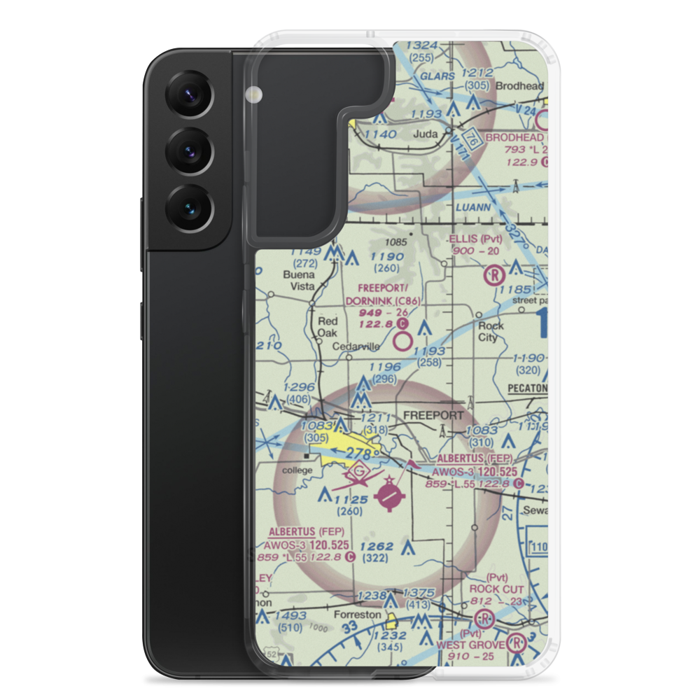 Freeport/Dornink Airport (C86) VFR Sectional Samsung Case Samsung Galaxy S22 Plus model shown