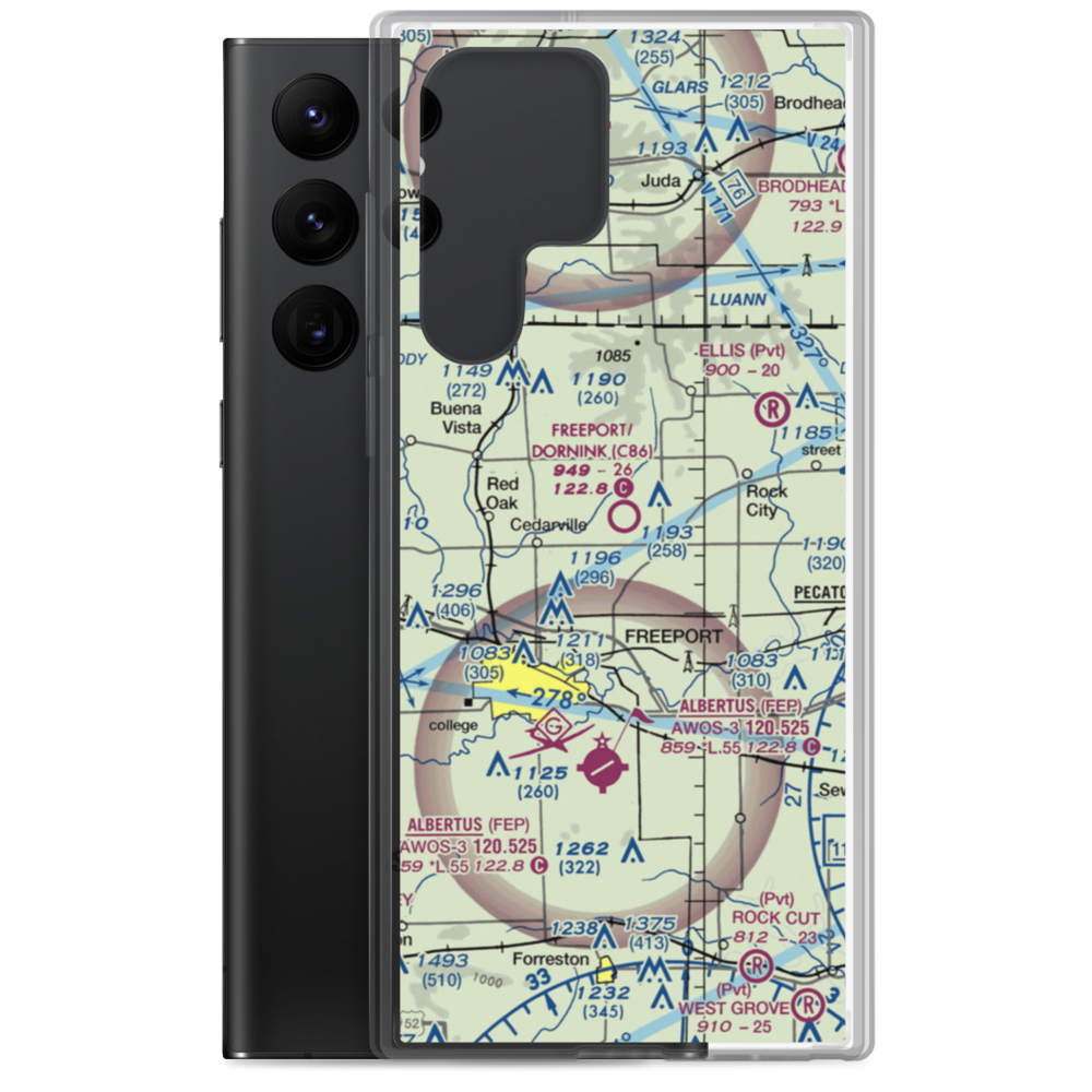 Freeport/Dornink Airport (C86) VFR Sectional Samsung Case Samsung Galaxy S22 Ultra model shown