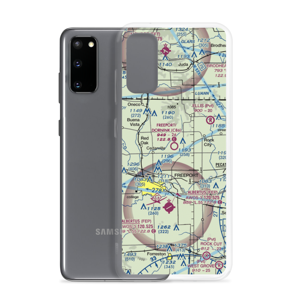 Freeport/Dornink Airport (C86) VFR Sectional Samsung Case Samsung Galaxy S20 model shown