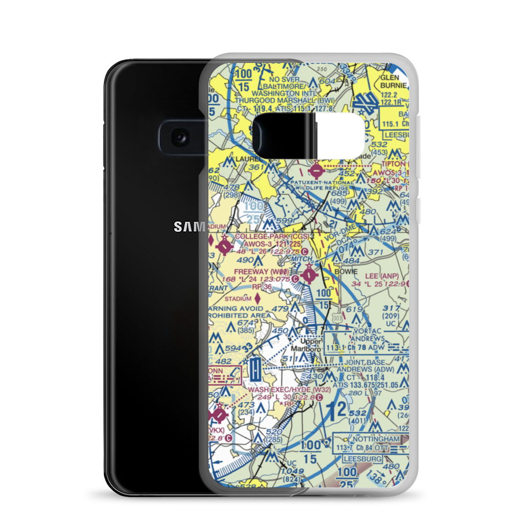 Freeway Airport (W00) VFR Sectional Samsung Case Samsung Galaxy S10e model shown