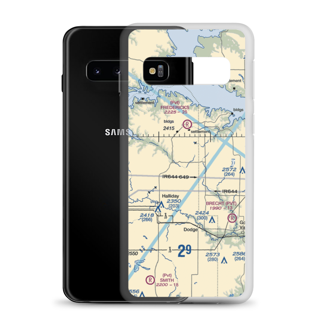 Frei Private Airport (ND16) VFR Sectional Samsung Case Samsung Galaxy S10 model shown