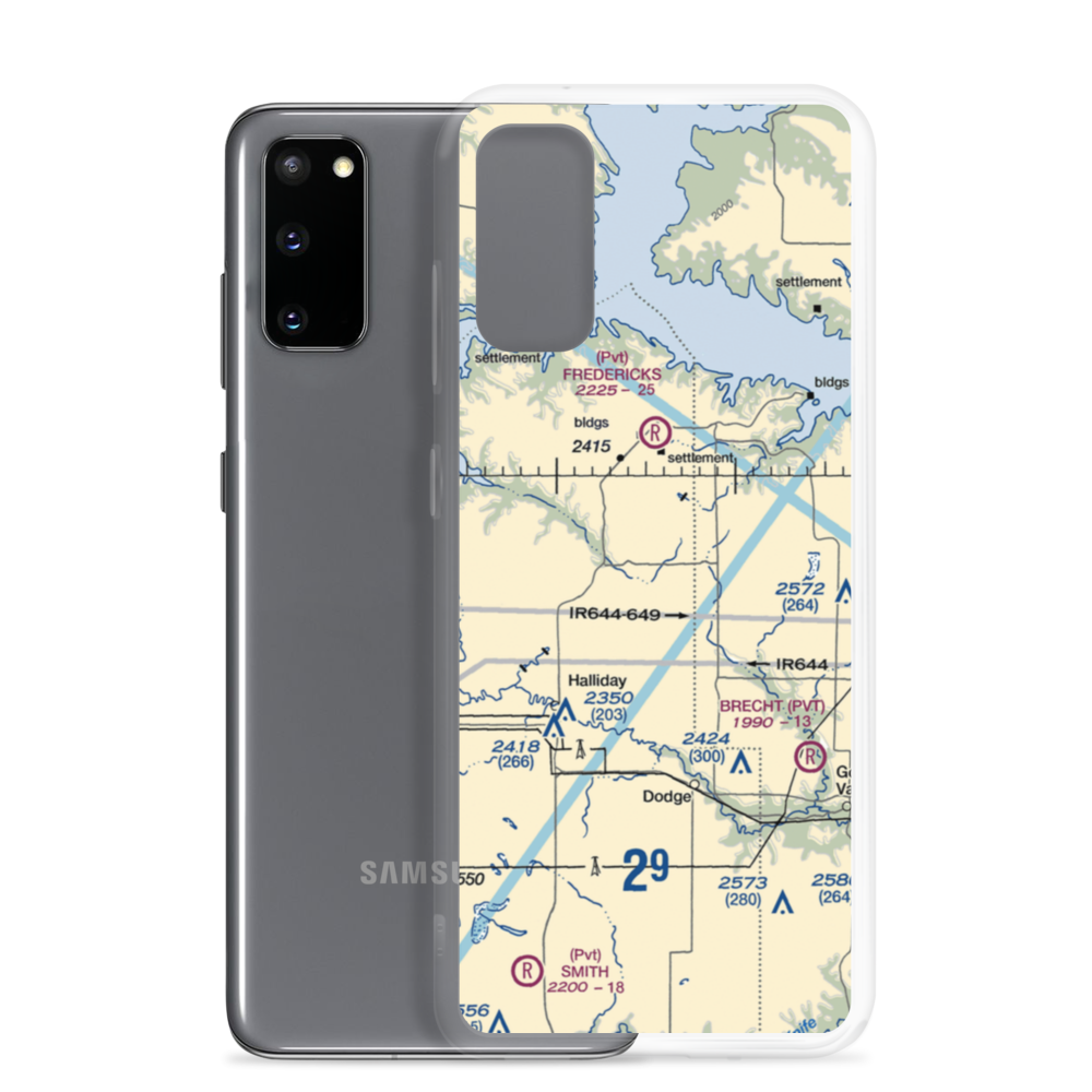 Frei Private Airport (ND16) VFR Sectional Samsung Case Samsung Galaxy S20 model shown