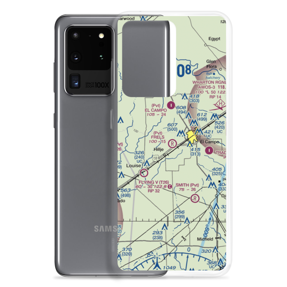 Frels Airport (2TE4) VFR Sectional Samsung Case Samsung Galaxy S20 Ultra model shown