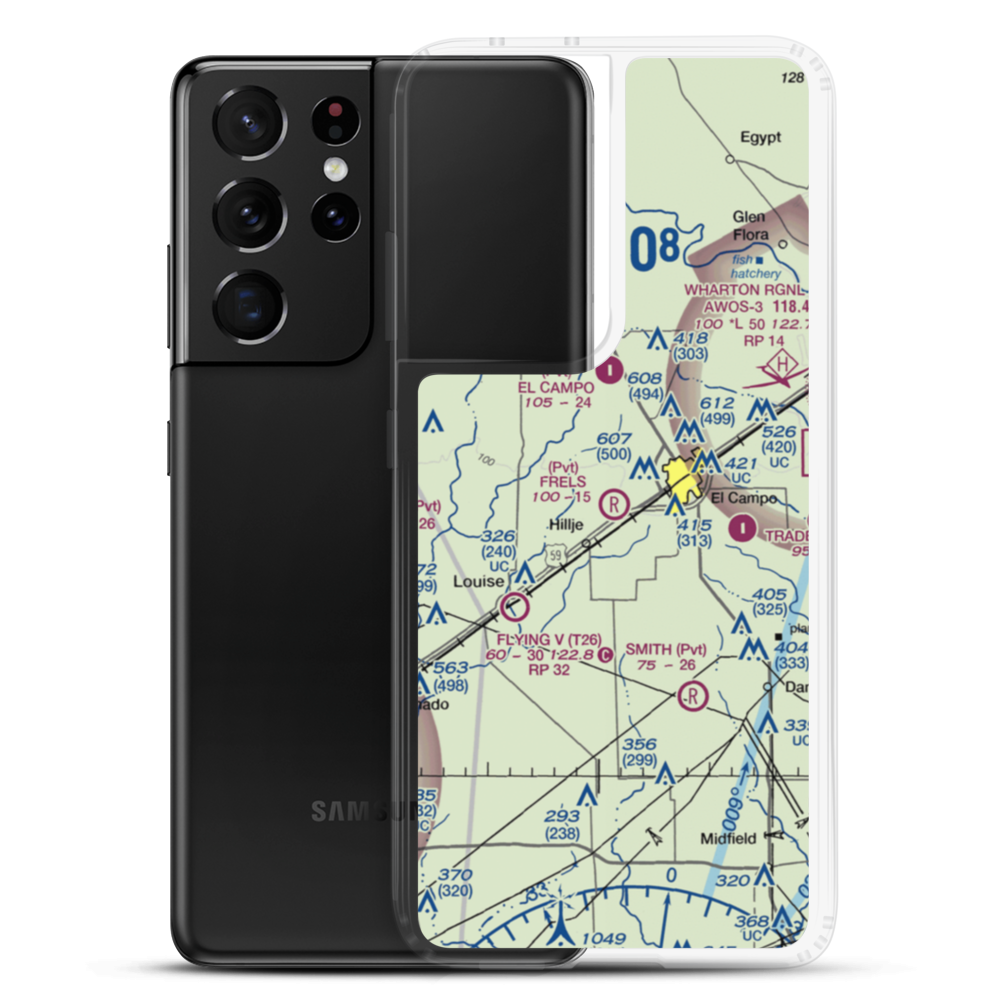 Frels Airport (2TE4) VFR Sectional Samsung Case Samsung Galaxy S21 Ultra model shown