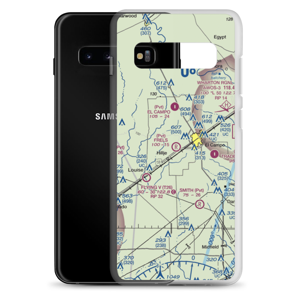 Frels Airport (2TE4) VFR Sectional Samsung Case Samsung Galaxy S10+ model shown