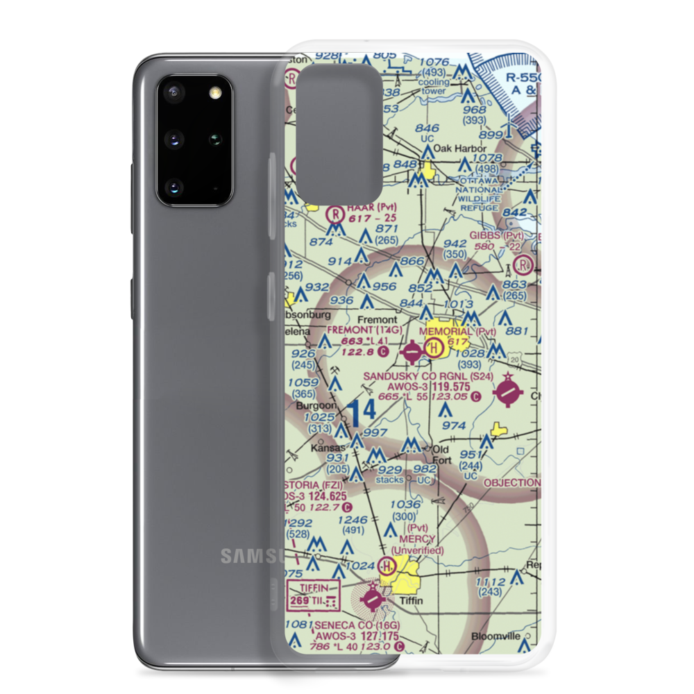 Fremont Airport (14G) VFR Sectional Samsung Case Samsung Galaxy S20 Plus model shown