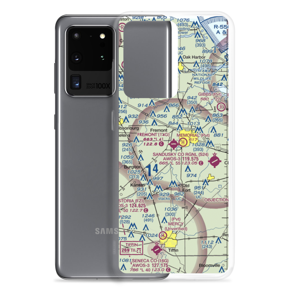 Fremont Airport (14G) VFR Sectional Samsung Case Samsung Galaxy S20 Ultra model shown