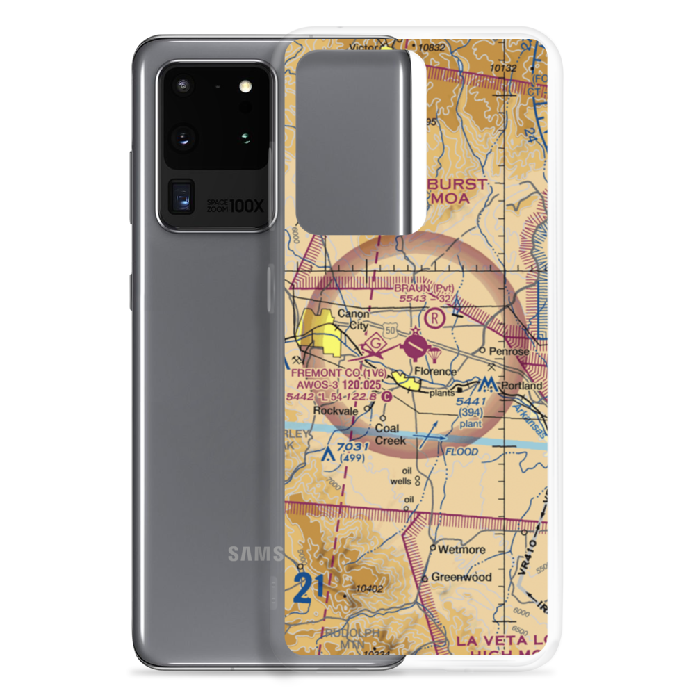 Fremont County Airport (1V6) VFR Sectional Samsung Case Samsung Galaxy S20 Ultra model shown