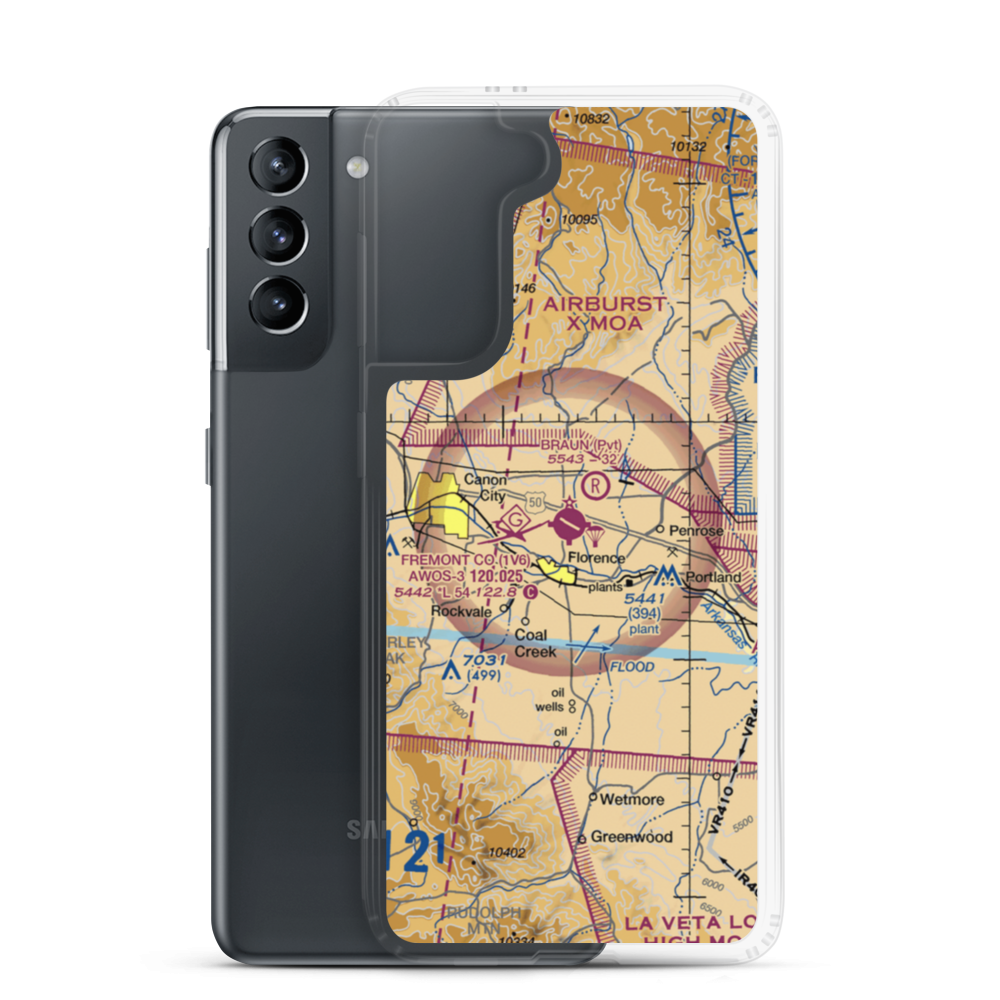 Fremont County Airport (1V6) VFR Sectional Samsung Case Samsung Galaxy S21 model shown