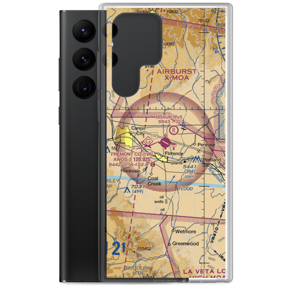Fremont County Airport (1V6) VFR Sectional Samsung Case Samsung Galaxy S22 Ultra model shown
