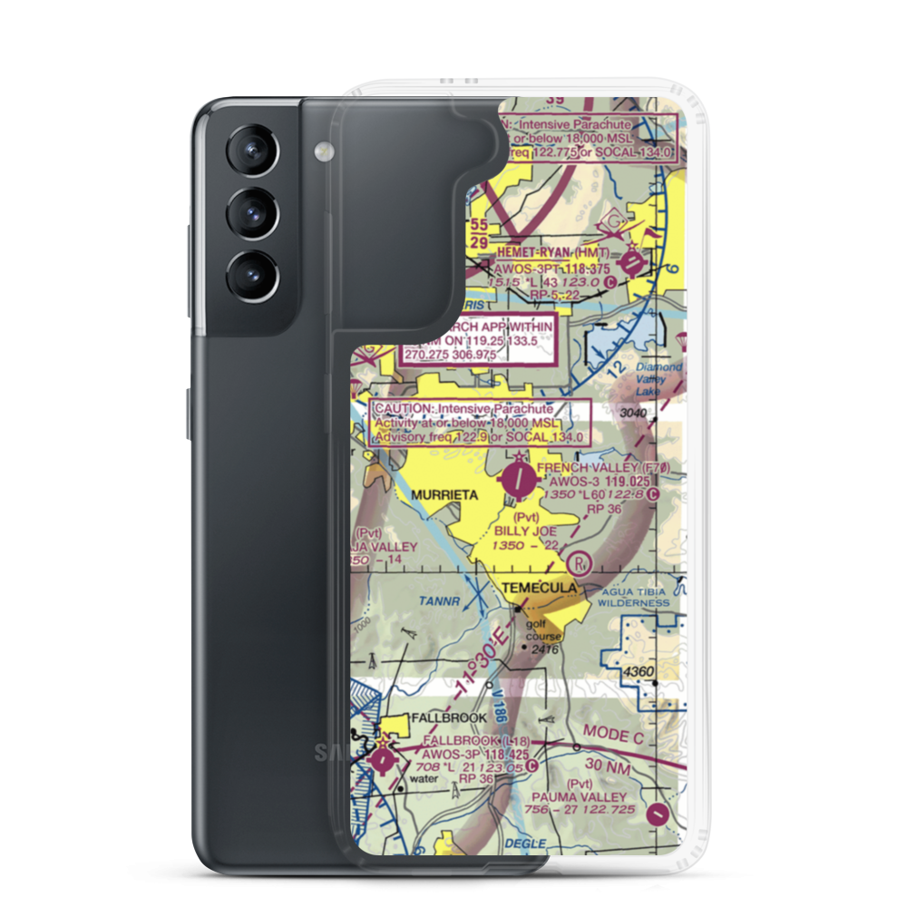 French Valley Airport (F70) VFR Sectional Samsung Case Samsung Galaxy S21 model shown