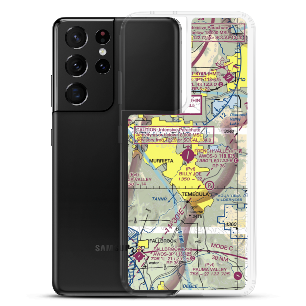 French Valley Airport (F70) VFR Sectional Samsung Case Samsung Galaxy S21 Ultra model shown
