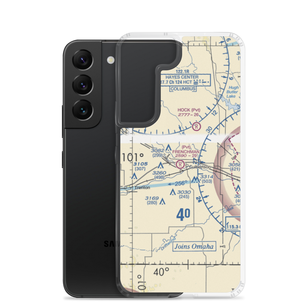 Frenchman Airport (NE95) VFR Sectional Samsung Case Samsung Galaxy S22 model shown