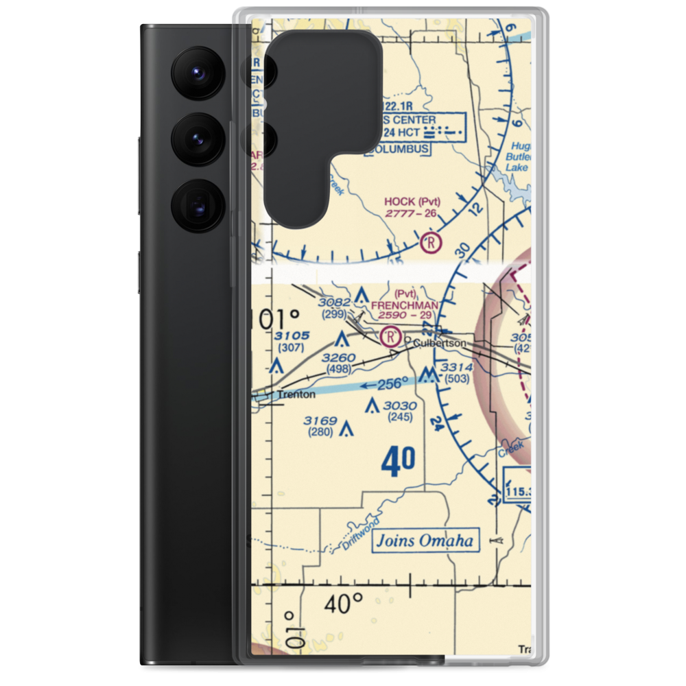 Frenchman Airport (NE95) VFR Sectional Samsung Case Samsung Galaxy S22 Ultra model shown