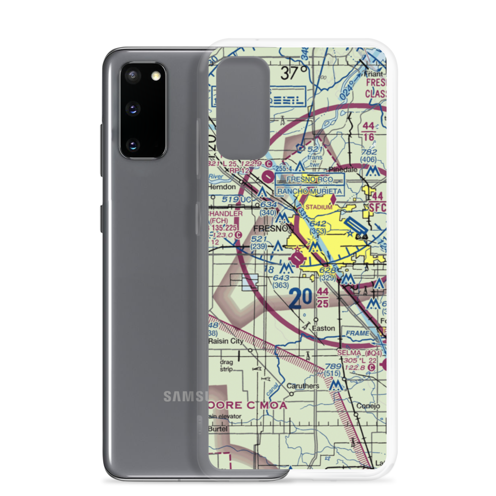 Fresno Chandler Executive Airport (FCH) VFR Sectional Samsung Case Samsung Galaxy S20 model shown