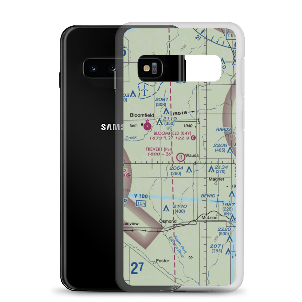 Frevert Airstrip (36NE) VFR Sectional Samsung Case Samsung Galaxy S10 model shown