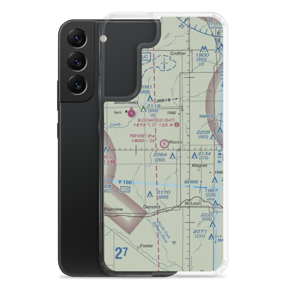 Frevert Airstrip (36NE) VFR Sectional Samsung Case Samsung Galaxy S22 Plus model shown