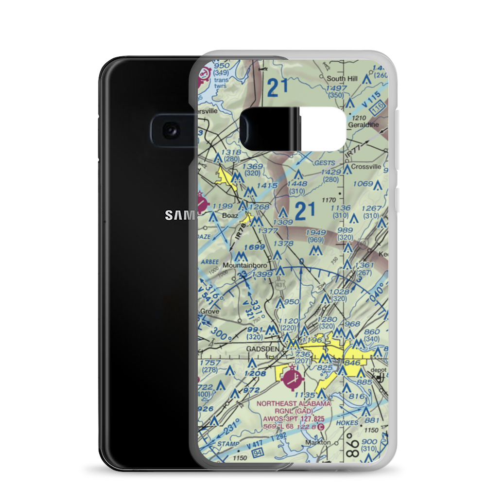 Fricks Field Airport (8AL3) VFR Sectional Samsung Case Samsung Galaxy S10e model shown