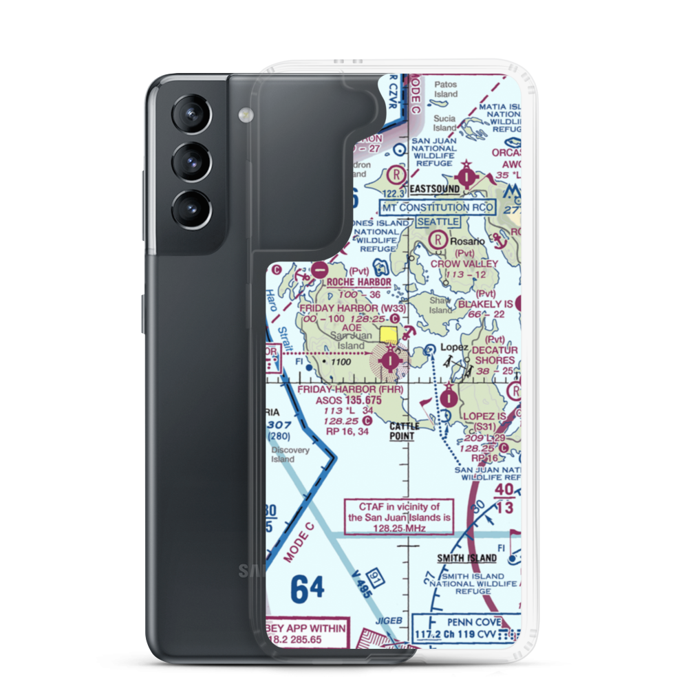 Friday Harbor Airport (FHR) VFR Sectional Samsung Case Samsung Galaxy S21 model shown