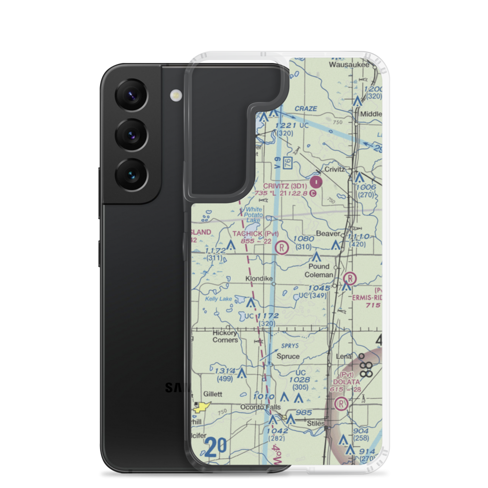 Frievalt Airport (WS11) VFR Sectional Samsung Case Samsung Galaxy S22 model shown