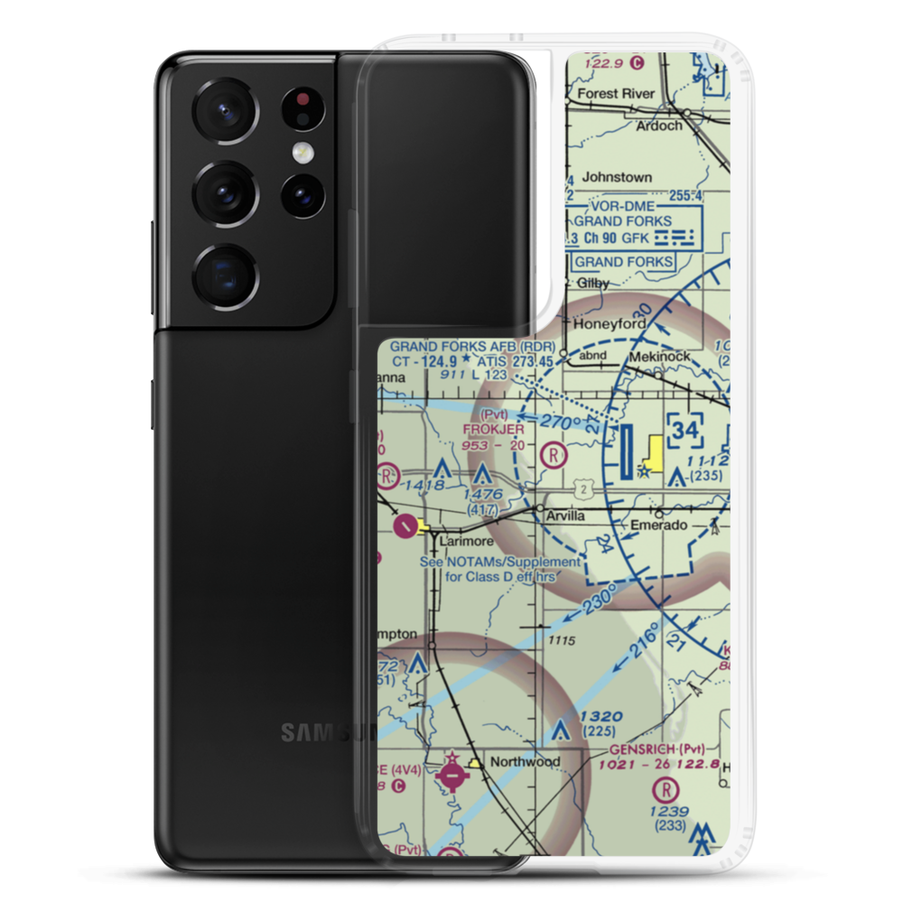 Frokjer Airport (ND60) VFR Sectional Samsung Case Samsung Galaxy S21 Ultra model shown