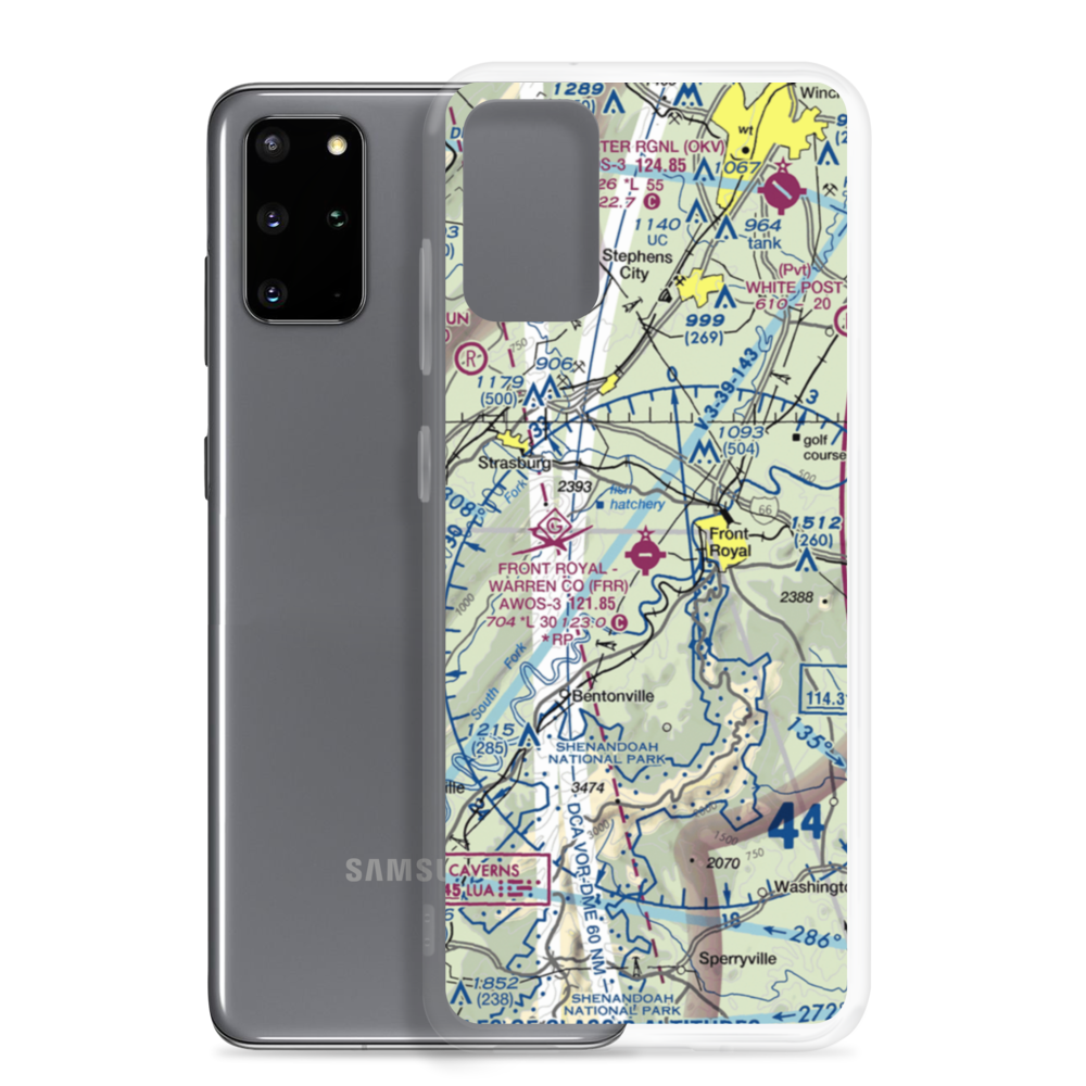 Front Royal Warren County Airport (FRR) VFR Sectional Samsung Case Samsung Galaxy S20 Plus model shown