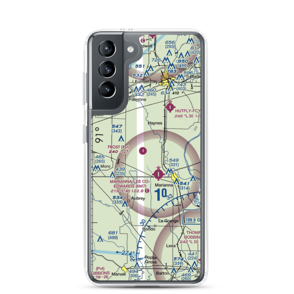 Frost Flying Inc Airport (3AR0) VFR Sectional Samsung Case Samsung Galaxy S21 model shown