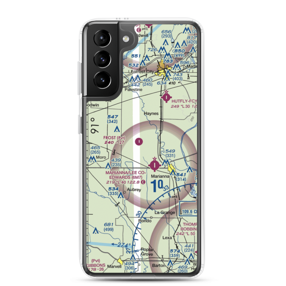 Frost Flying Inc Airport (3AR0) VFR Sectional Samsung Case Samsung Galaxy S21 Plus model shown