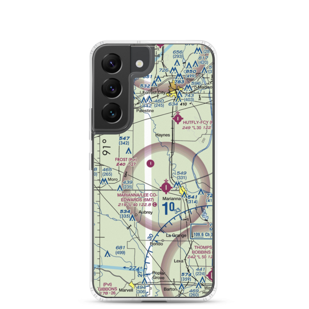 Frost Flying Inc Airport (3AR0) VFR Sectional Samsung Case Samsung Galaxy S22 model shown