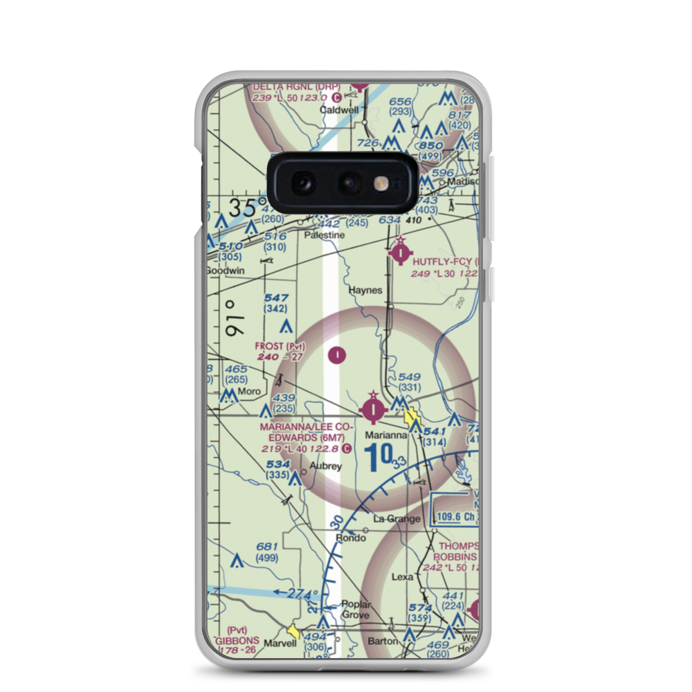 Frost Flying Inc Airport (3AR0) VFR Sectional Samsung Case Samsung Galaxy S10e model shown